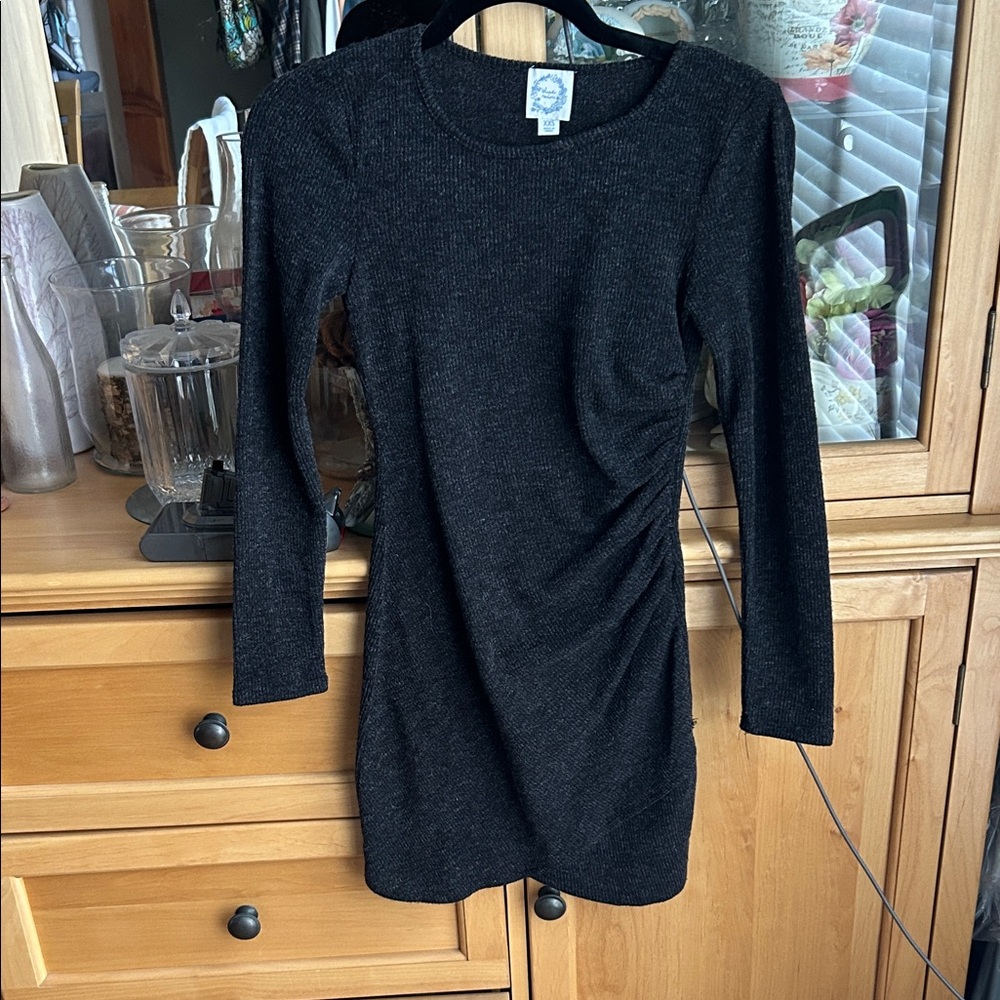 Blue Rain Charcoal Knit Top